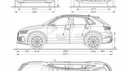 Audi RS Q3 Facelifting (2015) - szkic auta - wymiary