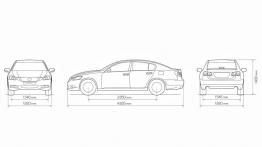 Lexus GS 450H 2008 - szkic auta - wymiary