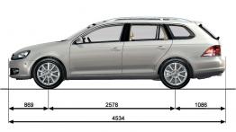 Volkswagen Golf VI Kombi - szkic auta - wymiary