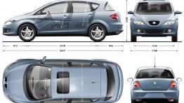 Seat Toledo III - szkic auta - wymiary