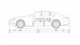 Mercedes klasy S Coupe (2014) - szkic auta - wymiary