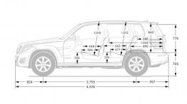 Mercedes GLK Facelifting - szkic auta - wymiary