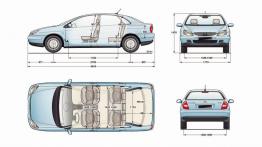 Citroen C5 Sedan 2001 - szkic auta - wymiary