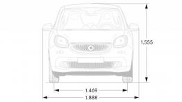 Smart fortwo III (2015) - szkic auta - wymiary