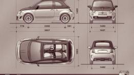 Abarth 500C - wersja amerykańska - szkic auta - wymiary
