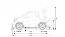 Smart fortwo III (2015) - szkic auta - wymiary