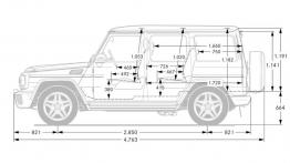 Mercedes G63 AMG 2013 - szkic auta - wymiary