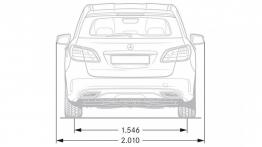 Mercedes B 250 4MATIC (W 246) Facelifting - szkic auta - wymiary