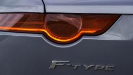 Jaguar F-Type V6 Satellite Grey - lewy tylny reflektor - włączony