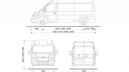 Peugeot Boxer II Facelifting (2014) - szkic auta - wymiary