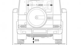 Mercedes klasy G 2013 - szkic auta - wymiary