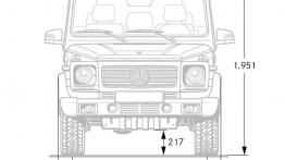 Mercedes klasy G 2013 - szkic auta - wymiary