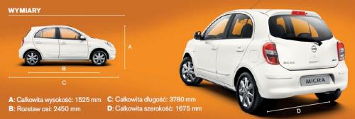 Szkic techniczny Nissan Micra IV Hatchback 5d