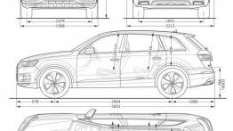 Audi Q7 II (2015) - szkic auta - wymiary
