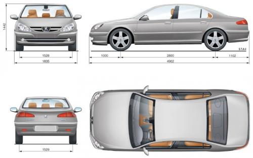 Szkic techniczny Peugeot 607