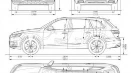 Audi Q7 II (2015) - szkic auta - wymiary