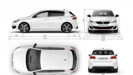 Peugeot 308 II Hatchback GTi (2016) - szkic auta - wymiary