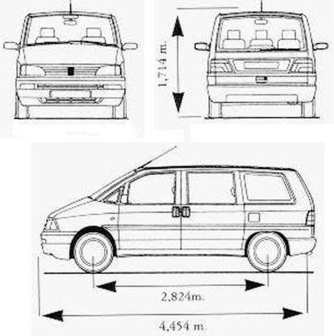 Szkic techniczny Peugeot 806