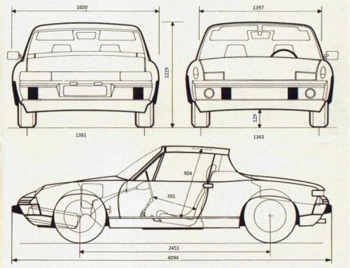 Szkic techniczny Porsche 914