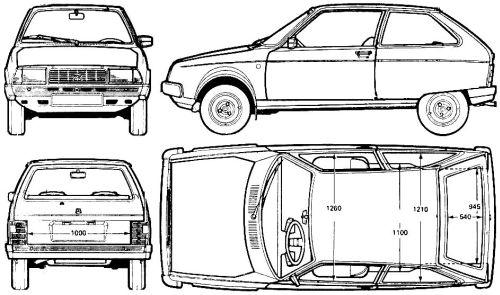 Szkic techniczny Citroen Axel