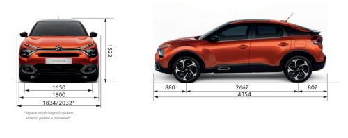 Szkic techniczny Citroen C4 III E-C4