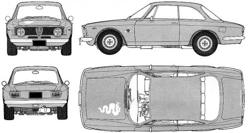 Szkic techniczny Alfa Romeo GT I