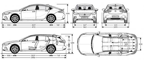 Szkic techniczny Opel Insignia II Grand Sport GSi