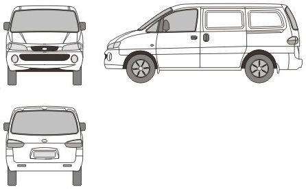 Szkic techniczny Hyundai H100