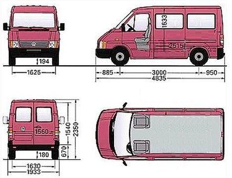 Szkic techniczny Volkswagen LT II