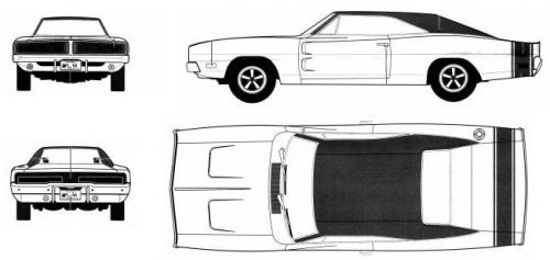 Szkic techniczny Dodge Charger II