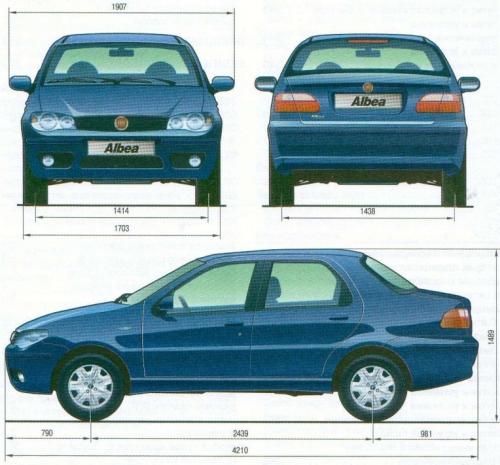 Szkic techniczny Fiat Albea II