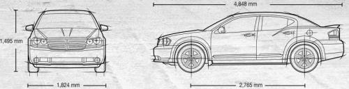 Szkic techniczny Dodge Avenger II