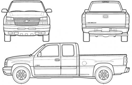 Szkic techniczny Chevrolet Silverado II