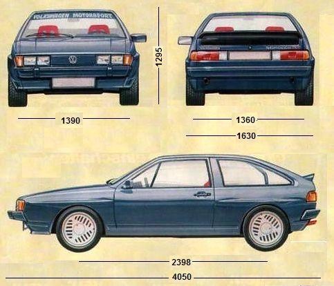 Szkic techniczny Volkswagen Scirocco II