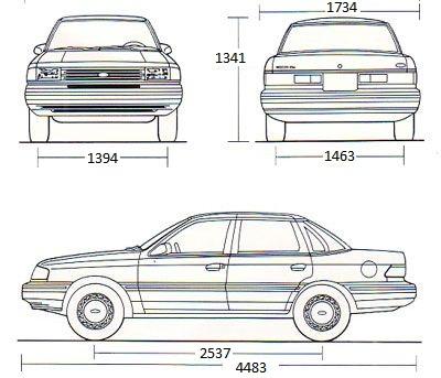 Szkic techniczny Ford Tempo II