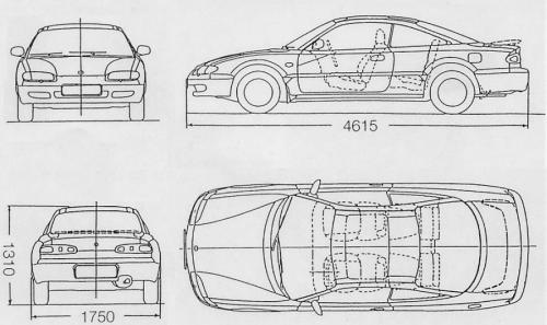 Szkic techniczny Mazda MX-6 II