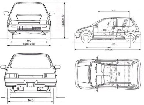 Szkic techniczny Honda City II