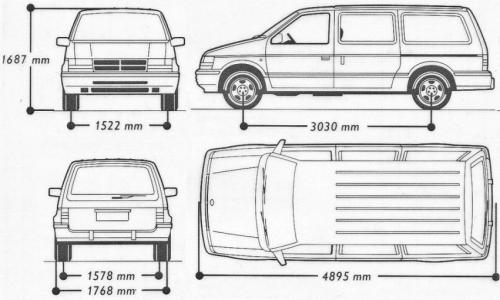 Szkic techniczny Plymouth Voyager III