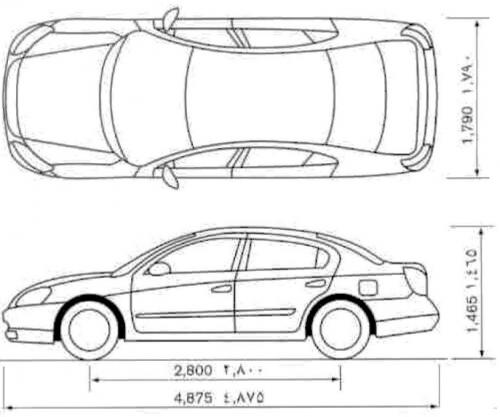 Szkic techniczny Nissan Altima III