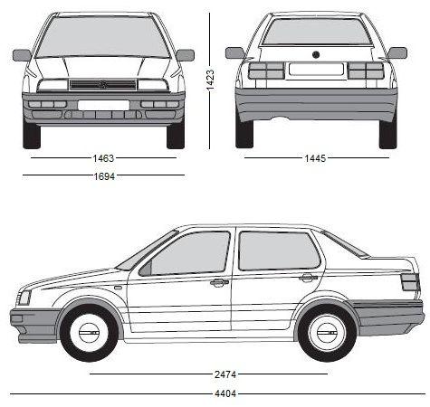 Szkic techniczny Volkswagen Jetta III