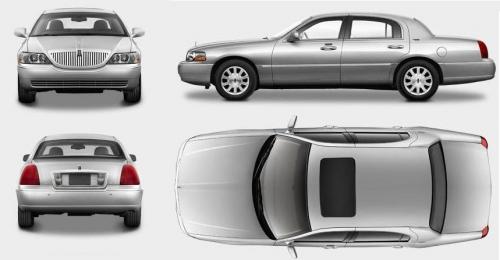 Szkic techniczny Lincoln Town Car III