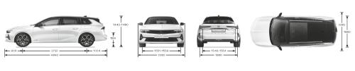Szkic techniczny Opel Astra L Sports Tourer Plug-In