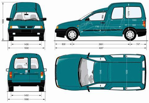 Szkic techniczny Seat Inca