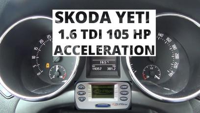 Skoda Yeti 1.6 TDI 105 KM - acceleration 0-100 km/h