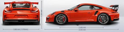 Szkic techniczny Porsche 911 991 GT3 RS