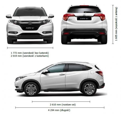 Szkic techniczny Honda HR-V II SUV