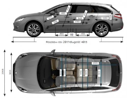Szkic techniczny Peugeot 508 I SW
