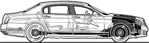 Szkic techniczny Bentley Continental I Flying Spur
