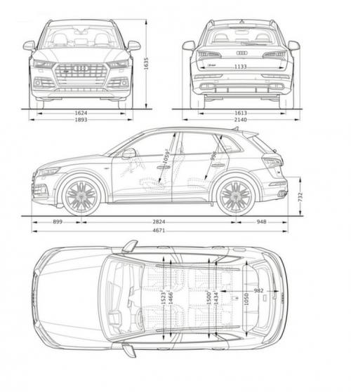 Szkic techniczny Audi Q5 II SQ5