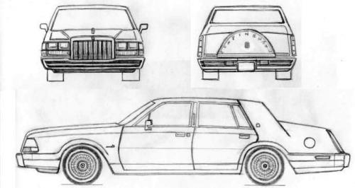 Szkic techniczny Lincoln Continental VI